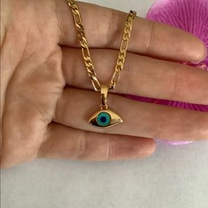 New 18k gold plated blue eye necklaces